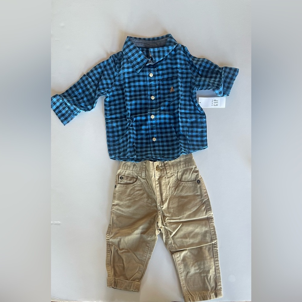 Gap Baby Button Down and Pants Set